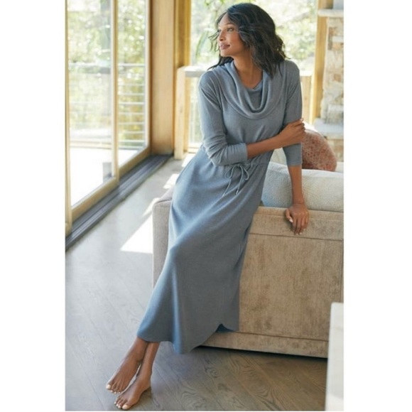 Soft Surroundings Dresses & Skirts - Soft Surroundings By the Fire Lounger Gray Cowl Neck Dress Size M